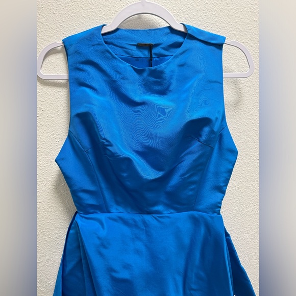 Katie Ermilio Wrapped Peplum Silk Mini Dress Sleeveless Back Keyhole Side Zip 4 - Picture 3 of 9